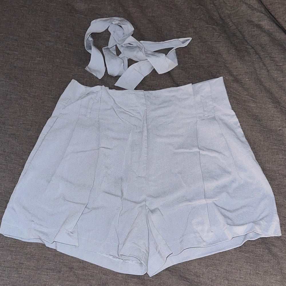 Vestique Light Blue High Waist Women's Shorts